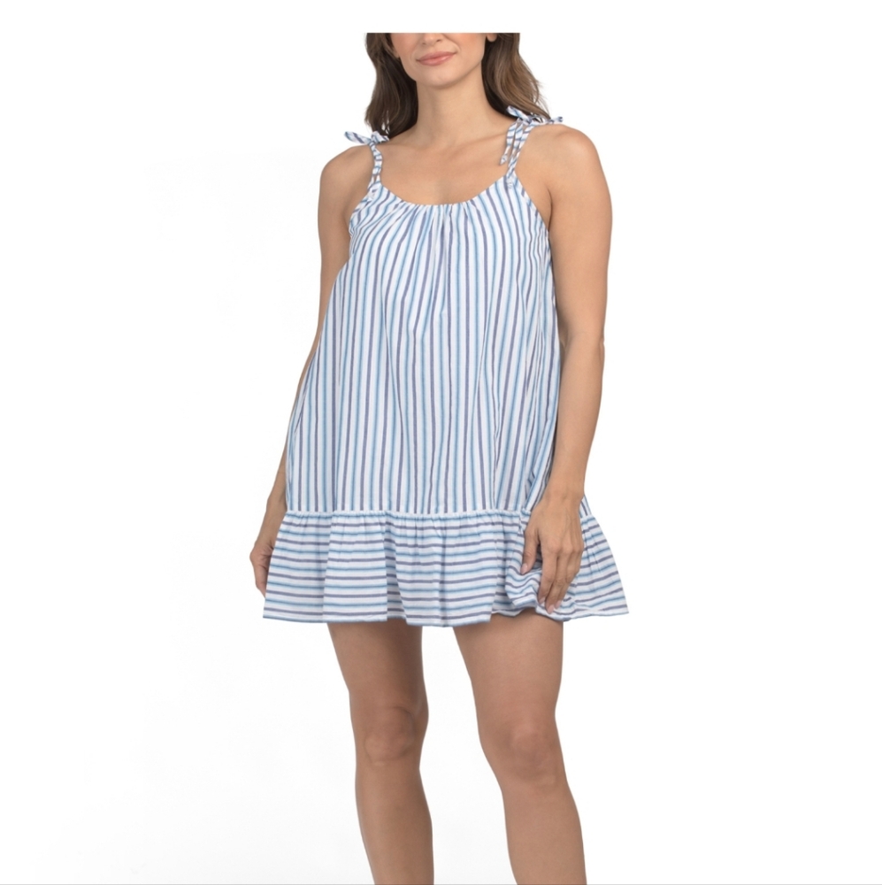 Cynthia Rowley Blue and White Mini Dress Classic Elegance